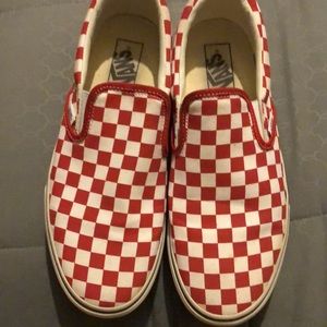 PLATFORM Red & White Checkerboard Vans